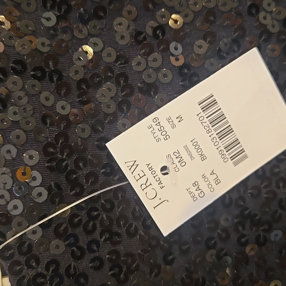 J. Crew Black Sequin Festive Tank Top - Picture 2 of 6